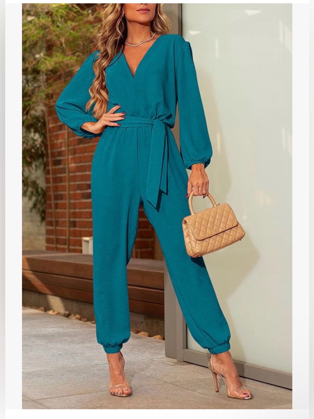 PRETTYGARDEN Long Sleeve Jumpsuit for Women Size Medium